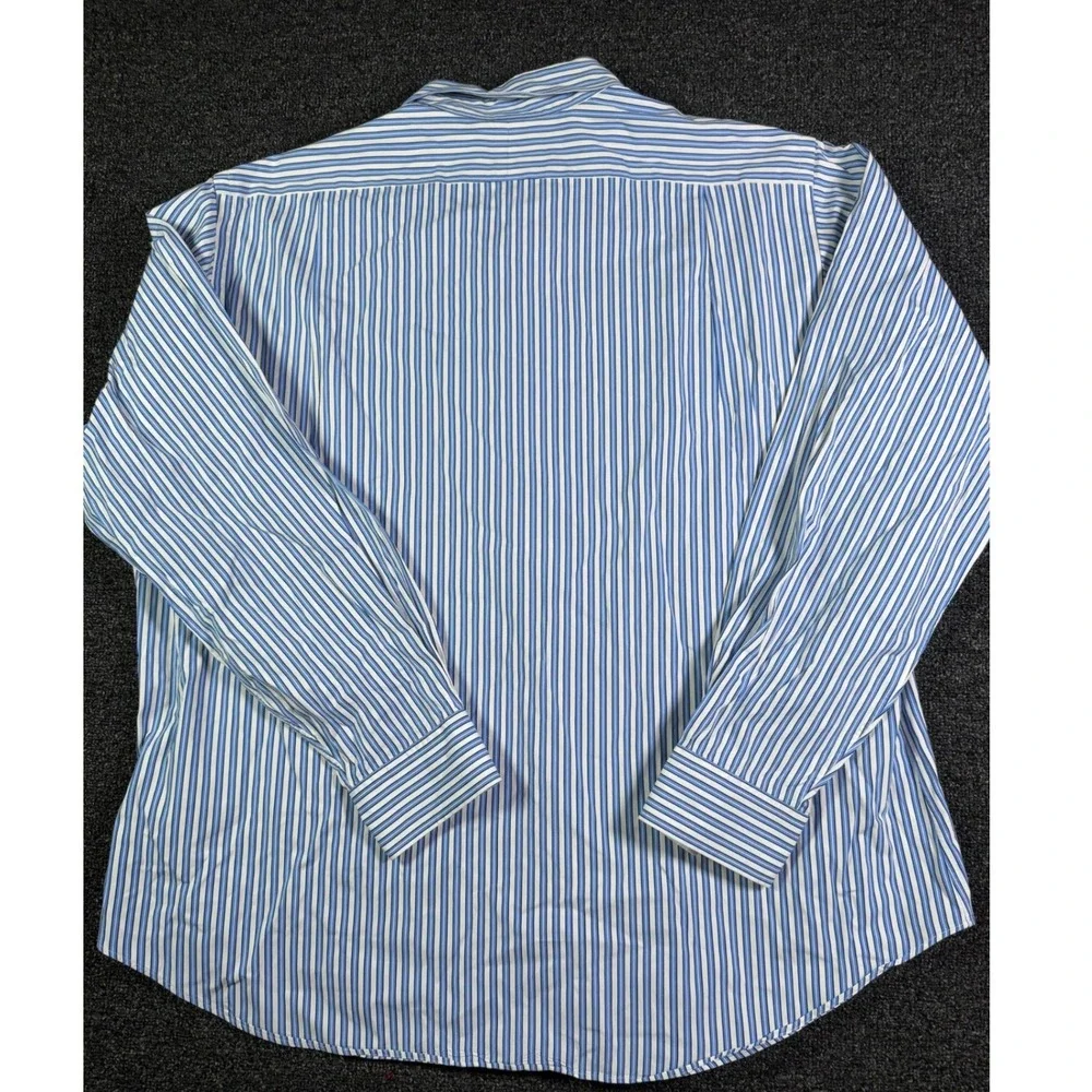 Polo Ralph Lauren Mens XXL Classic Fit Blue White Striped Button Down Shirt